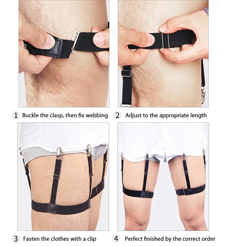 HZO-18005 Non-slip Socks Shirt Stays Holder Suspender Underwear Men Elastic Band Garters