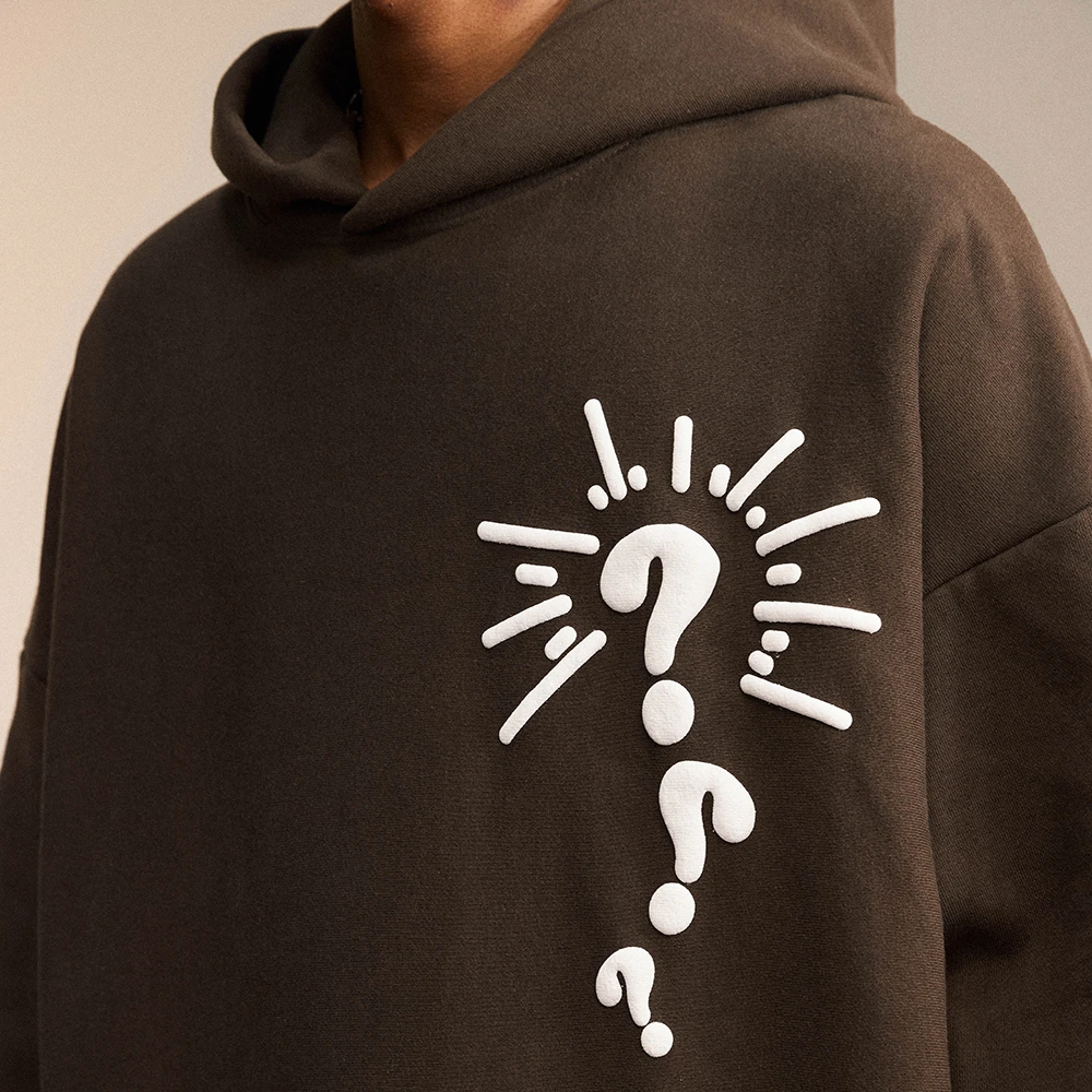 Customized High Quality Oversized Puff Printing Hoodie 3d Puff Hoodie Vintage Washed Foam Printing Custom Hoodies