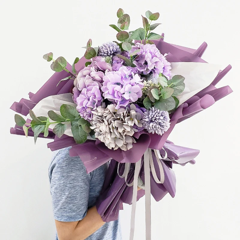 Hot Sale Florist Supplies Laser Pink Wrapping Glitter Plastic Soft Beautiful Flower Bouquet Wrapping Paper