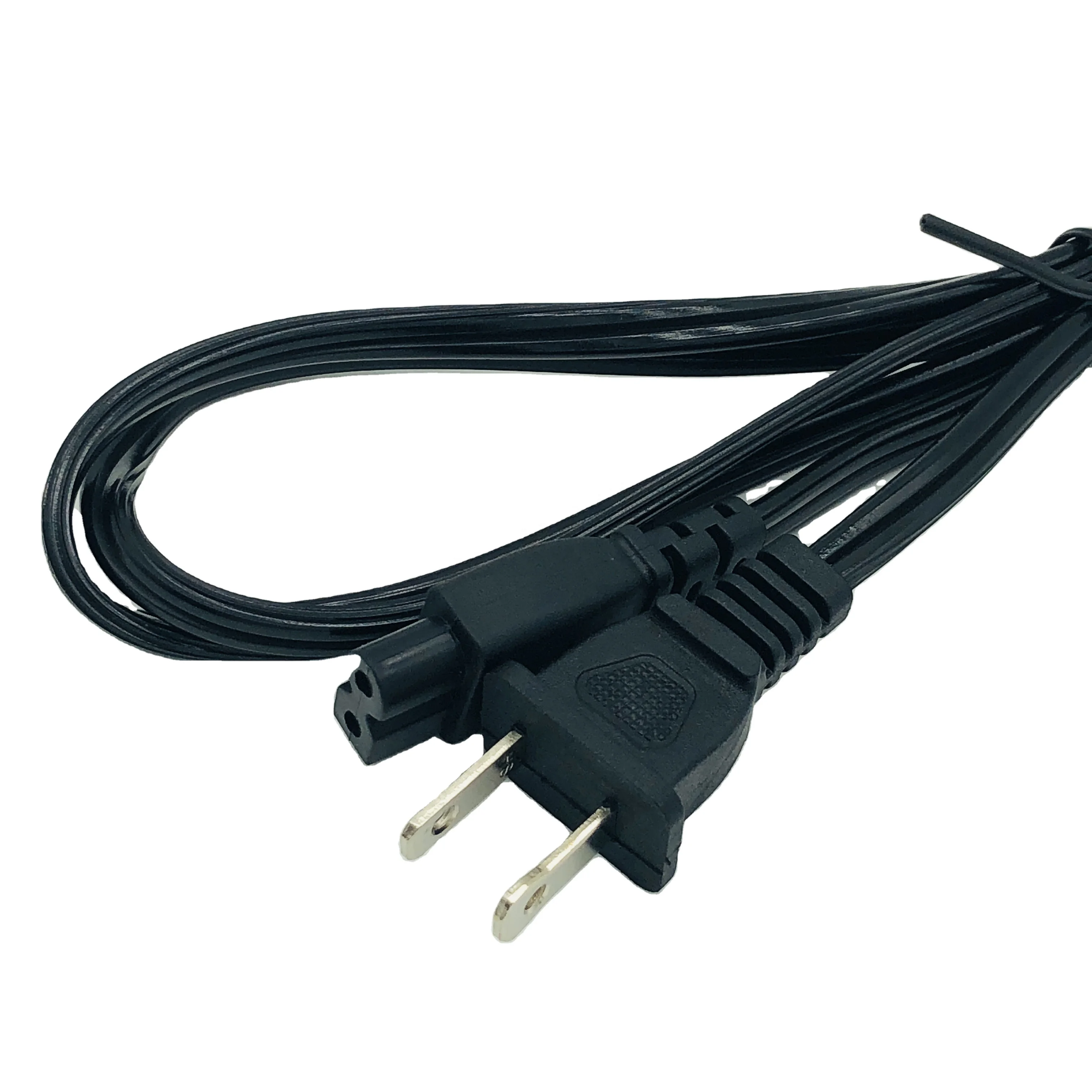 
Flat Plug Connector C8 Black Power Indoor Extension Cord New Product American 250V 16A H03VVH2 1.5M 2 Pins Non-grounding 