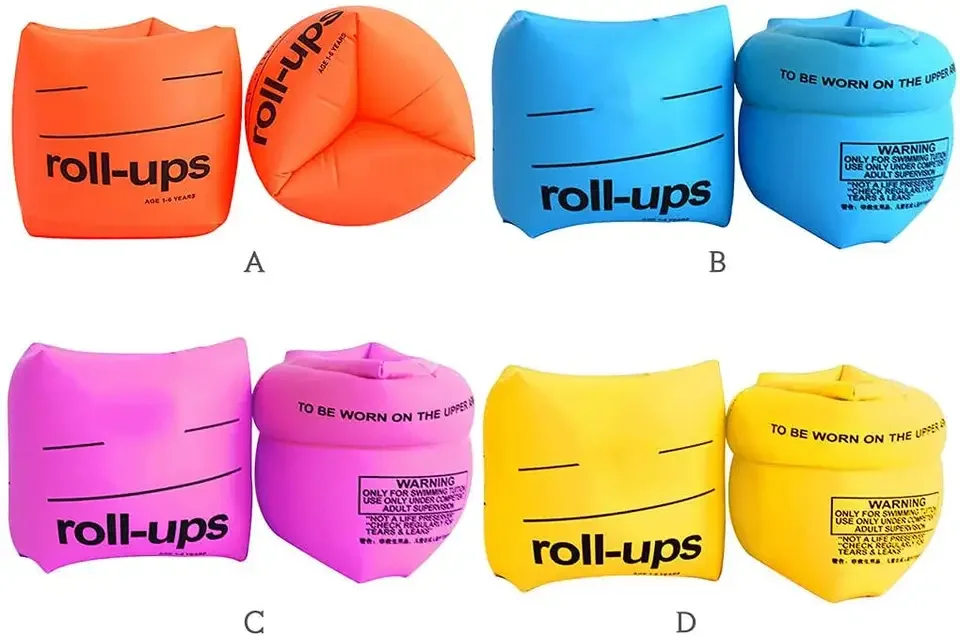 Adults Kids Double Airbag Design Pvc Inflatable Swimming Ring Float Arm Sleeves Bands