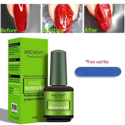 Missbloom New 15Ml Magic Nail Polish Remover Liquid Burst With File Gel Remover Nail Gel Polish Remover