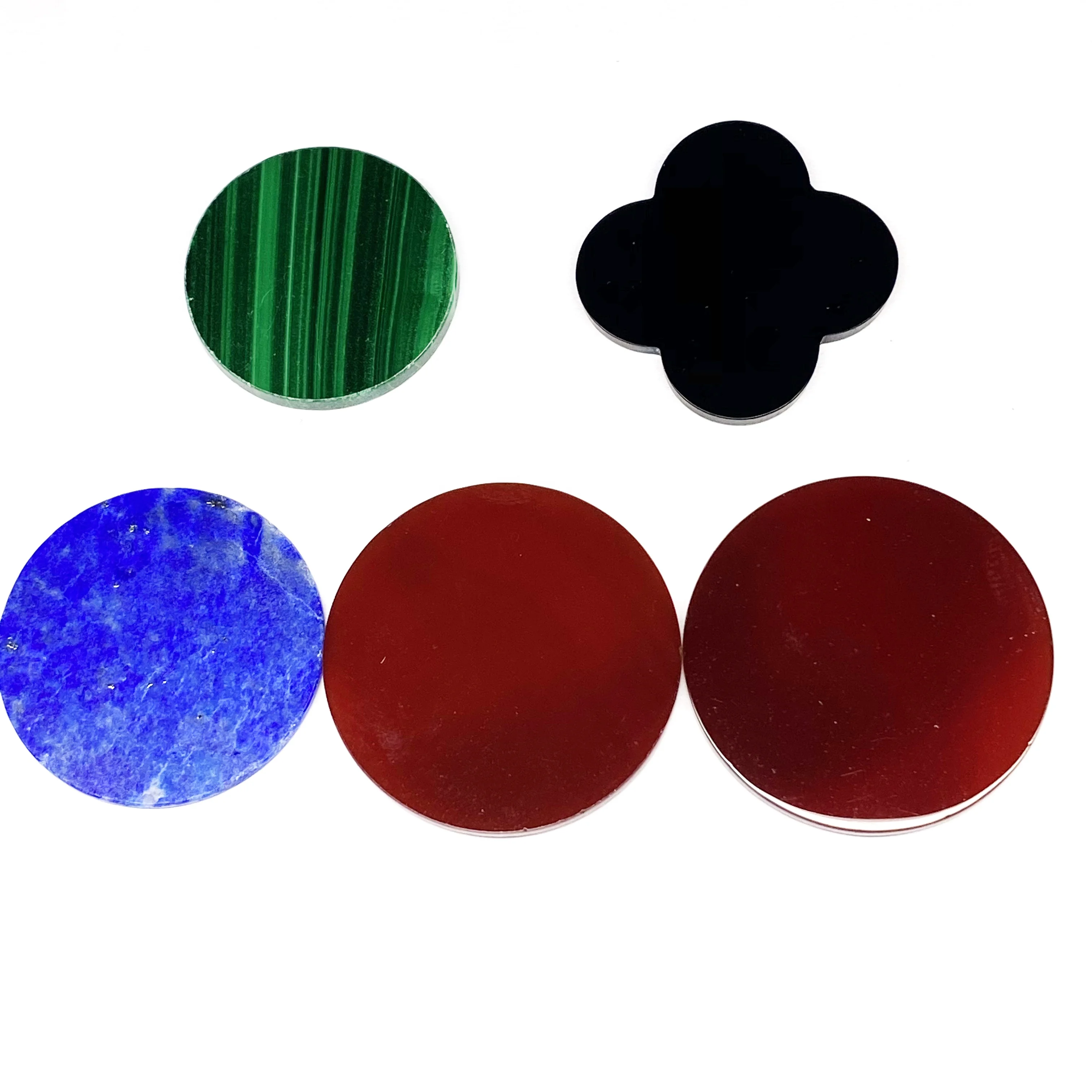 Wholesale Price Natural Stone Round Shape Malachite slices gemstone for Jewelry Making