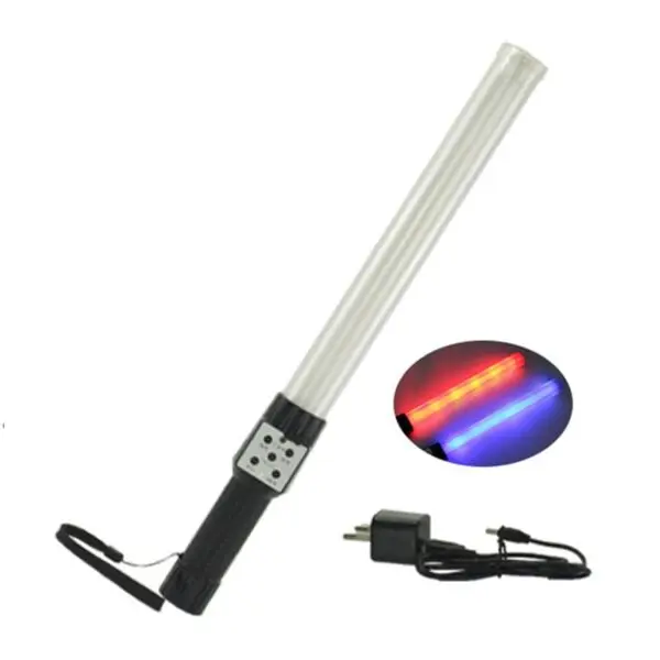 LED Rechargeable Multi-function Traffic Controlling Baton Safety Flash Warning Wand with High decibel siren and Custom voice