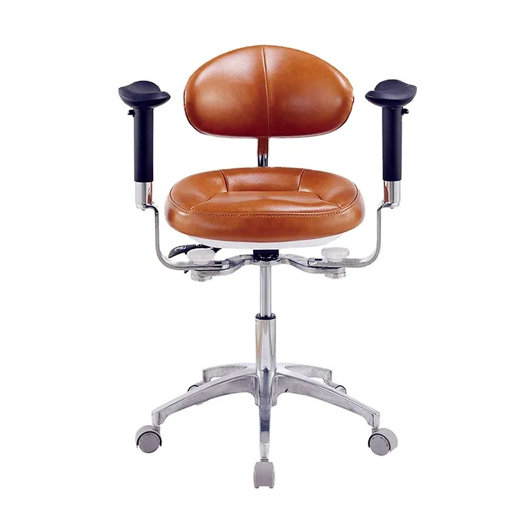 Dental Stool with Backrest Stool Chair with Armrest PU leather Ergonomic dentist stool Doctor Chair