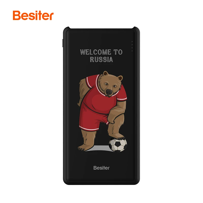 
5000mah 10000mah 20000mAh powerbanks customize logo football Game bear russia world cup memorial edition power banks 