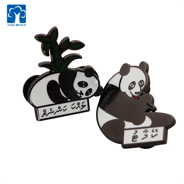 2024 new panda shaped design customized logo badge pins coin brooch fancy brooch pins