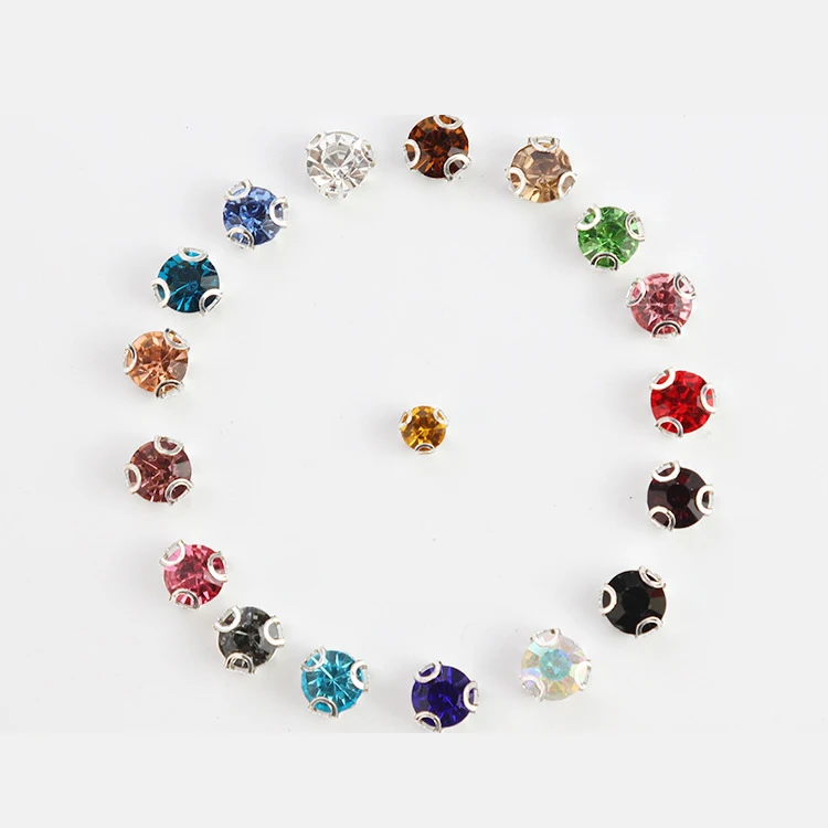 New Design Jewelry Diamond Flatback Crystal DIY Shiny Glass 3D Metal Silver Claw Fancy Stone Anti-Hook Sewing Rhinestones 121