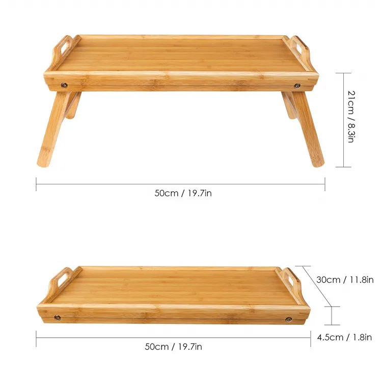 Cheap Price Breakfast Tray Table with Folding legs - Serving tray bamboo - dinner trays, tea tray, bed trays for eating