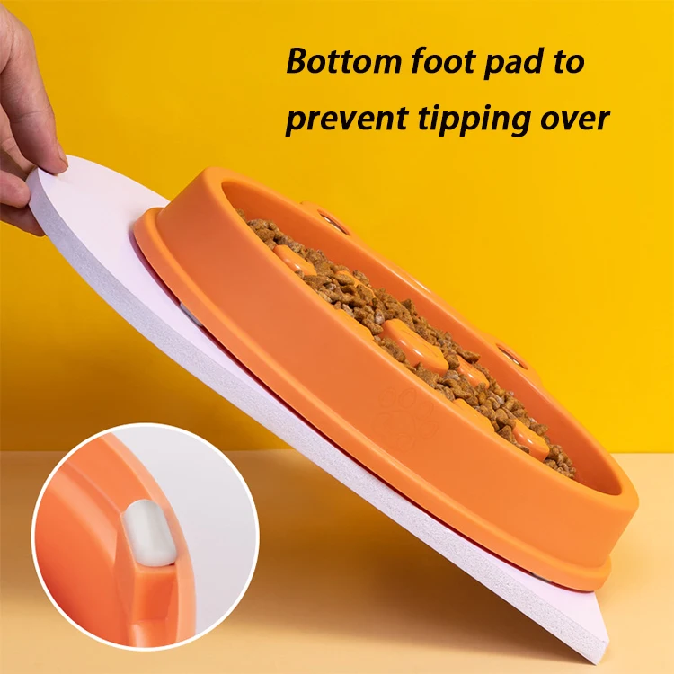 Frog Shaped Slow Food Bowl for Small Dogs and Cats Prevents Choking and Tipping Large Pet Bowl Utensils