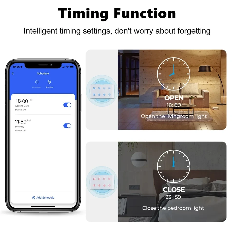 Умный выключатель YIERYI Tuya настенный сенсорный с Wi-Fi Bluetooth 8 клавиш для Alexa Google Home Smart