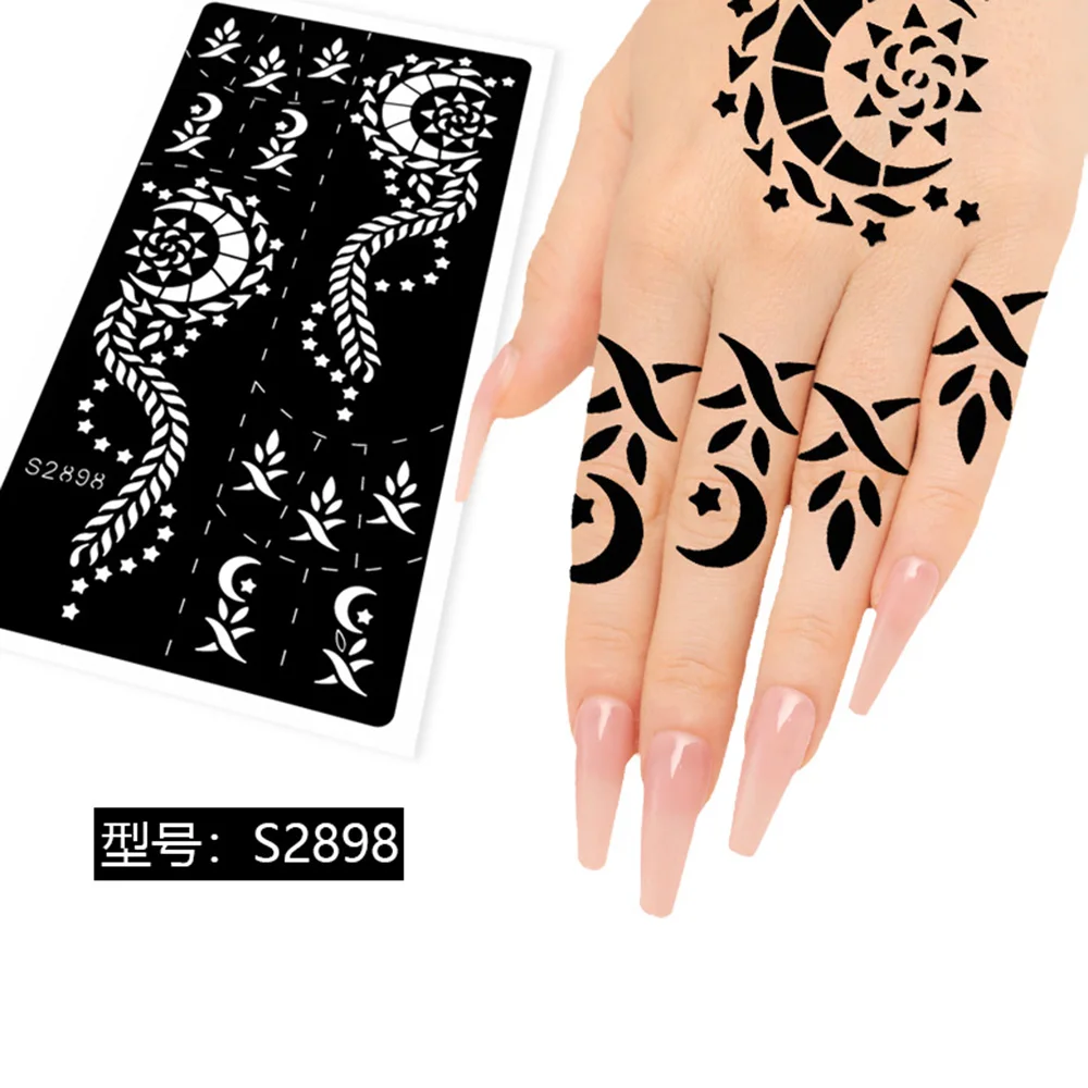 OEM Body Art Tattoo Template Sticker Moon Painting Sticker Temporary Tattoos For Women Body Art Tattoo Stencils