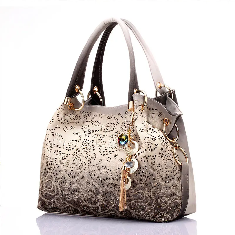 New Gorgeous Design Hot Sale Hollow Out Custom Luxury Ladies Shoulder Hand Bag PU Leather Women Handbags