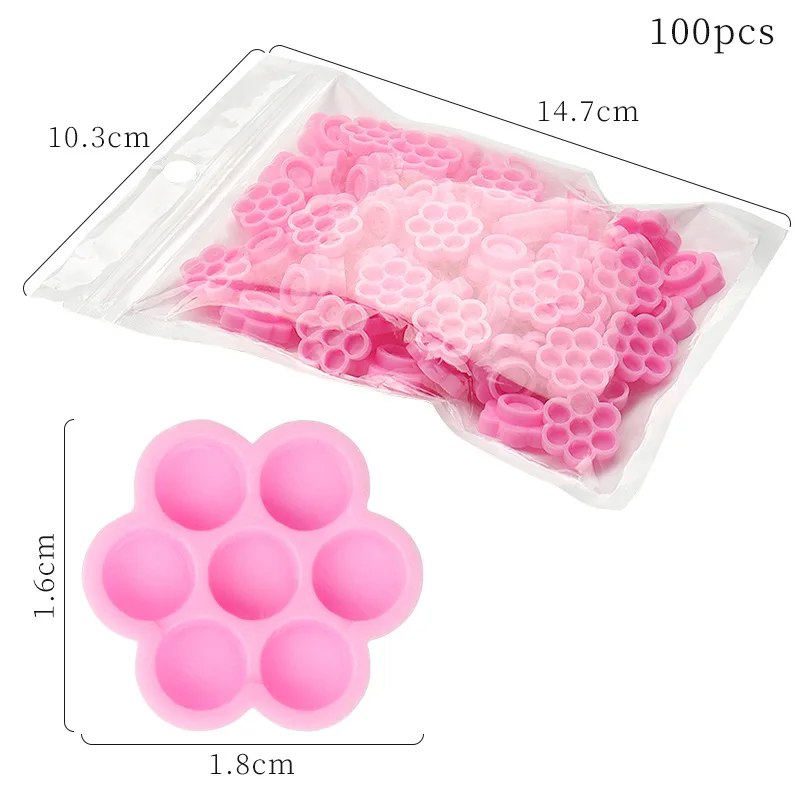 Jaunty Sky 100 PCS Lash Glue Cups Holder for Volume Lashes Fan Glue Holders for Eyelash Extensions Flower Lash Glue Cups