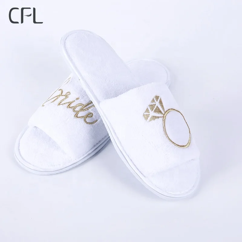CFL hotel bathroom slipper logo hotel white slippers for hotel guestrooms hospitality supply luxury