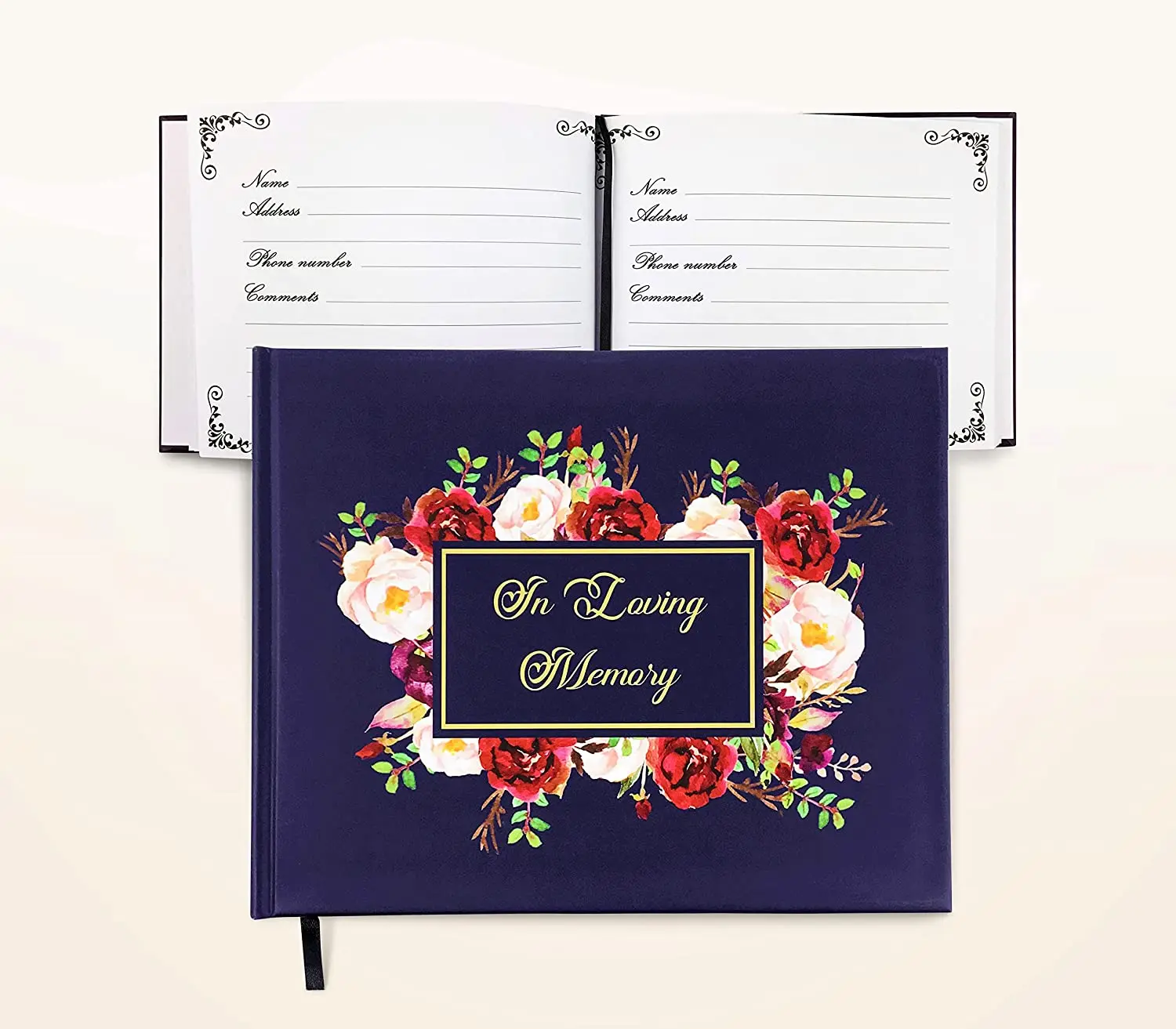 China Printer Custom Memorial Condolence Funeral Guest Book Memory Celebration hardcover notebook printingLife Guest Book