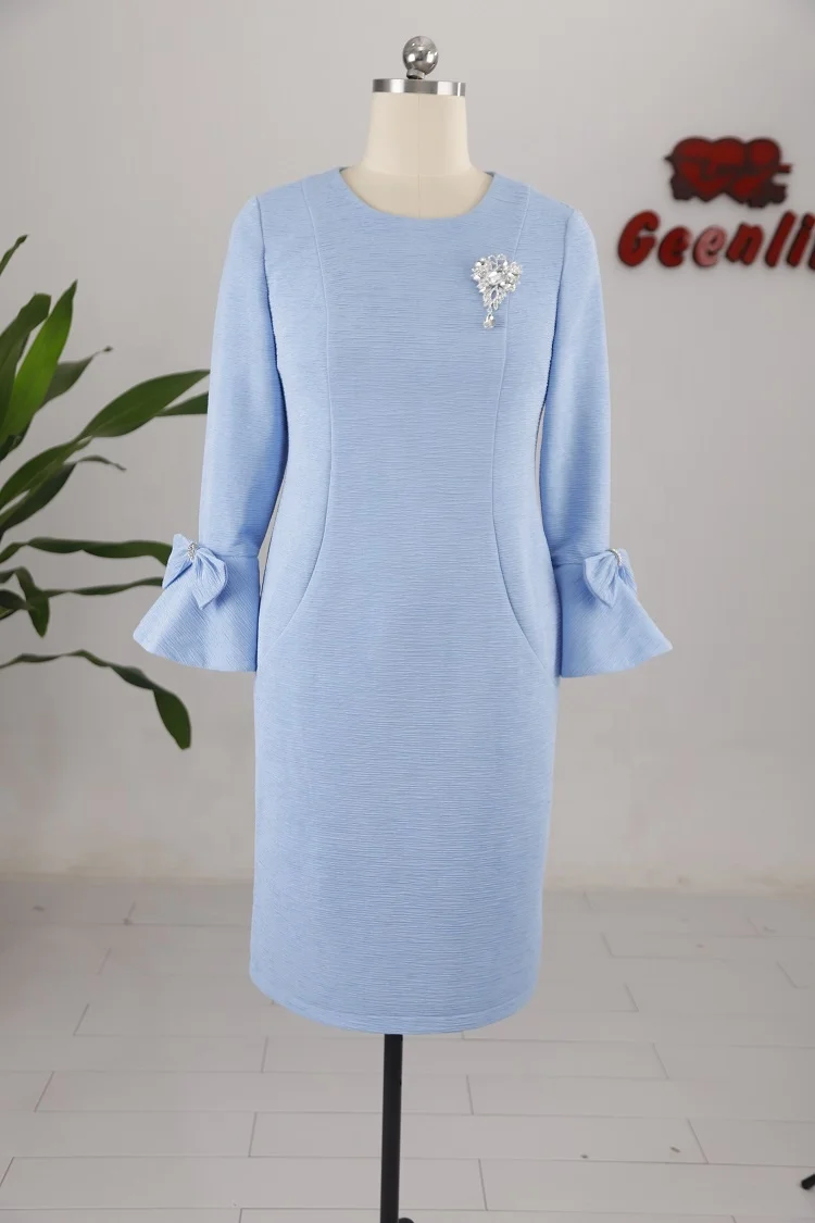 Turkey Office Dress Elegant Women Dress Made In Turkey Vestido Maxi Plus Size Casual Dress for Church