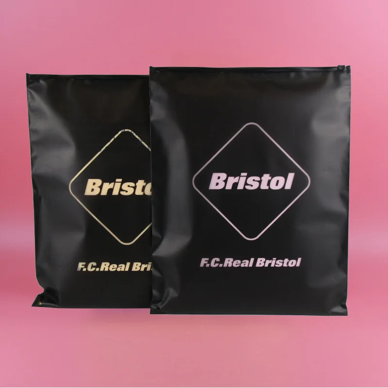 Black Ziplock Packaging Bag, Customized Logo Printing, Eco-Friendly Garment PE Plastic Zipper Bags
