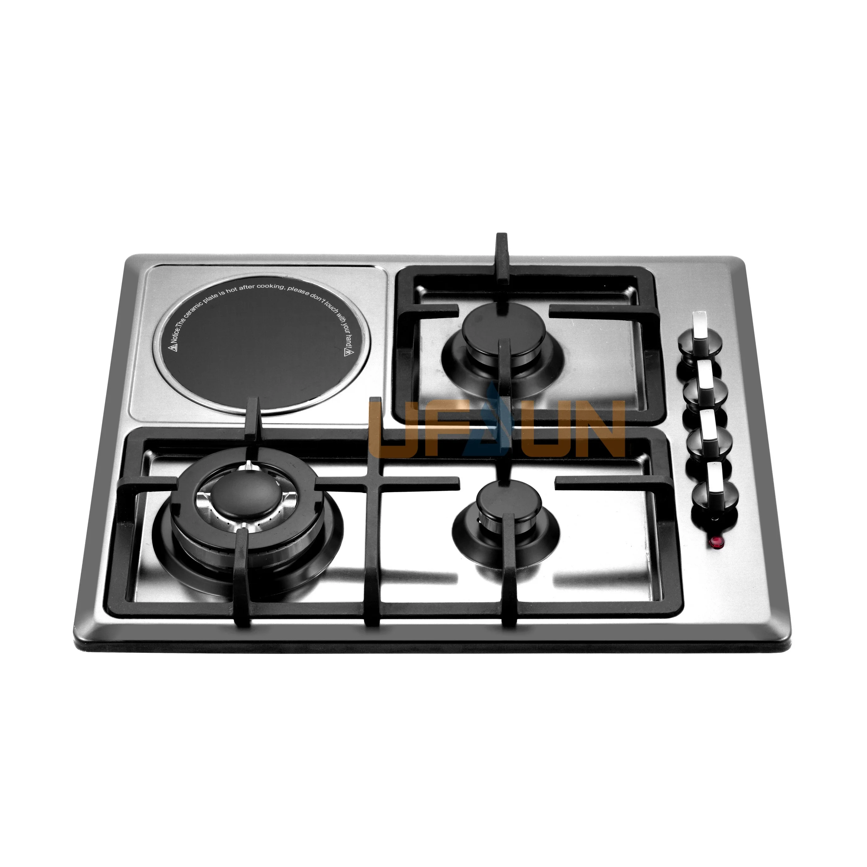 
Home appliances hotplate big fire system 4 burners 201# stainless steel wok burners cast iron burners top gas cooker hob 
