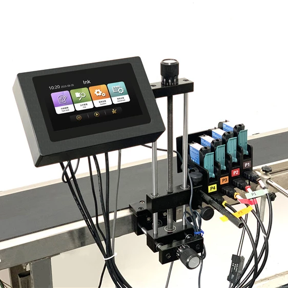 online Intelligent label date text industrial inkjet printer machine ink jet printer with Conveyor belt