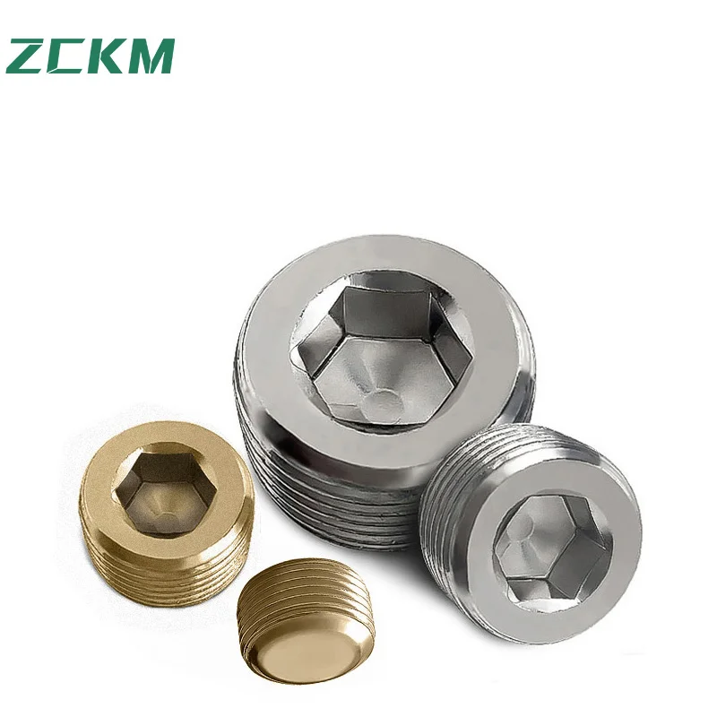 Pneumatic Pipe Connectors Plug High Quality Inner Hexagonal Brass Oil Metal Plug BD-01/02/03/04 1/8 1/4 3/8 1/2 Square Flexible