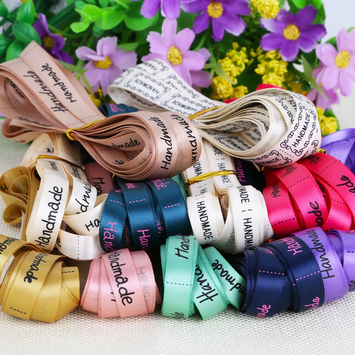10mm Handmade Printed Satin Ribbon Wholesale Pretty Packing Ribbons