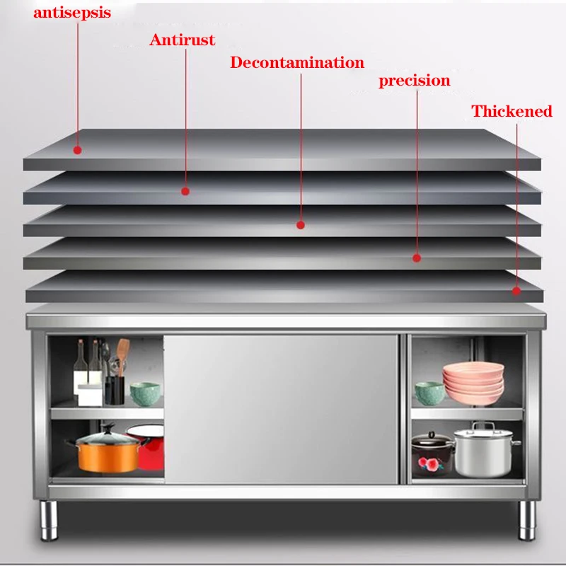 Commercial Freestanding Stainless Steel Workbench Modern Lab Furniture Business Kitchen Hotel Restaurant Metal Working Table