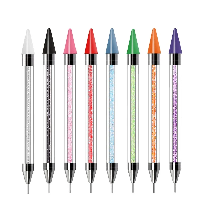 
HYTOOS Dual-ended Diamond Rhinestone Dotting Pen Crystal Beads Accessories Studs Wax Picker Pencil Nail Art Manicure Tool 