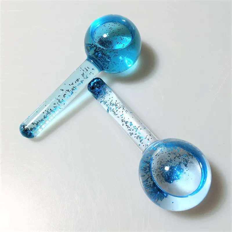 Лучшие продажи из блестящей синей лед Массажный мяч летние охлаждающий красоты лица основного хода шарообразные, выпуклые