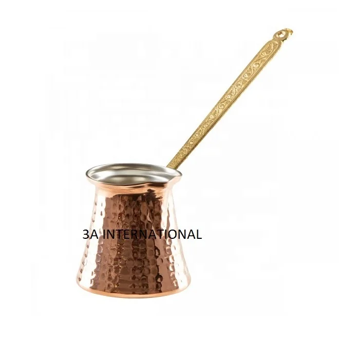 Arabic Coffee Planter Hammered Design Pure Copper Turkish Coffee Pots  For  Luxury Hotel  Kitchenware Espresso Supplies
