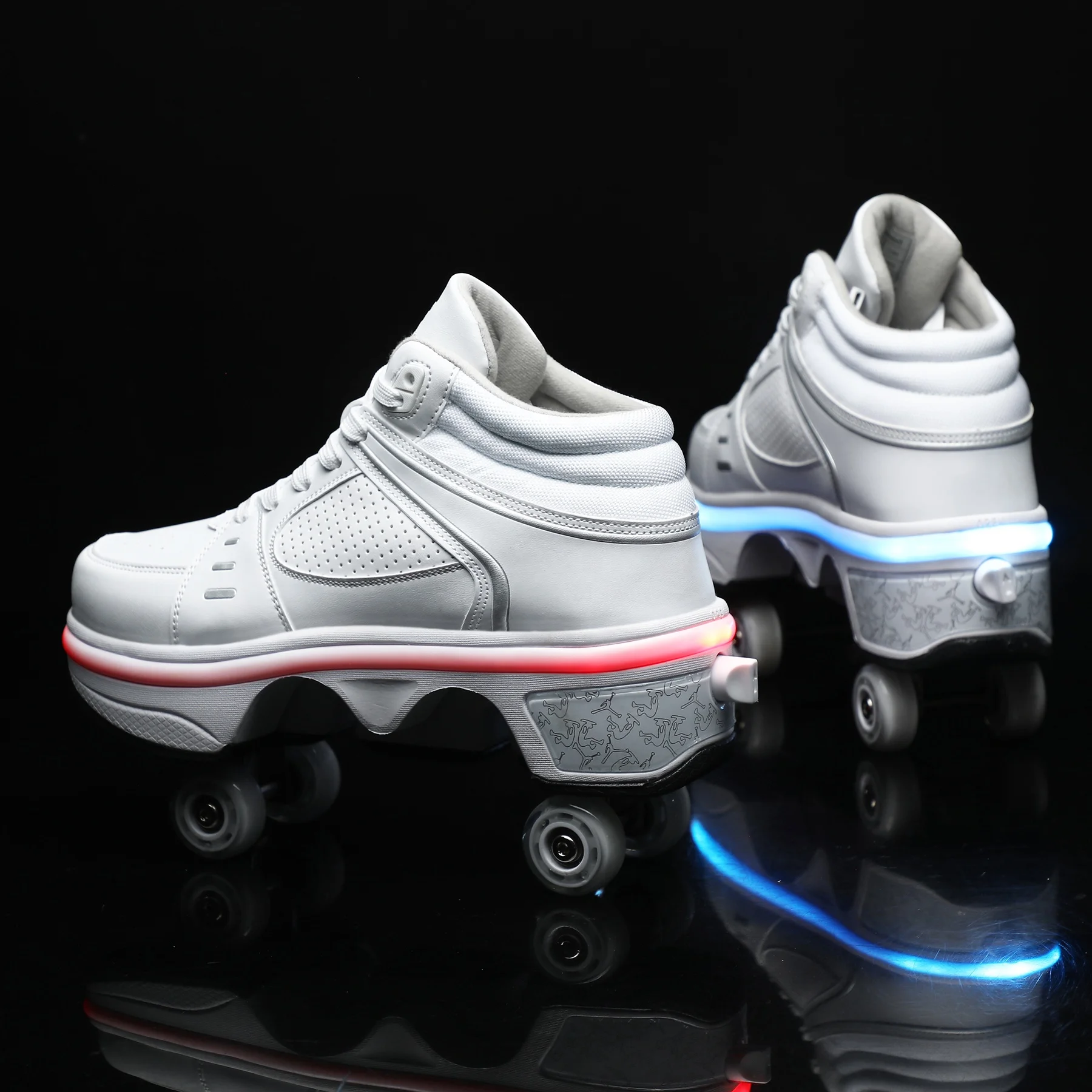 Suwanee Kids Sport Skate Shoes Children Roller Skates Boys Girls Kick Out Speed Wheel Shoes For Event Party Christmas Gift.