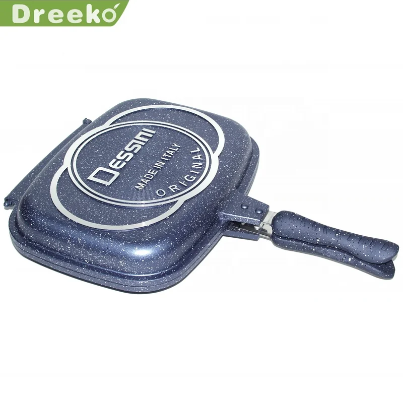 36cm Dessini Cast Aluminum Cooking Bakelite Handle Nonstick Double Fry Pan