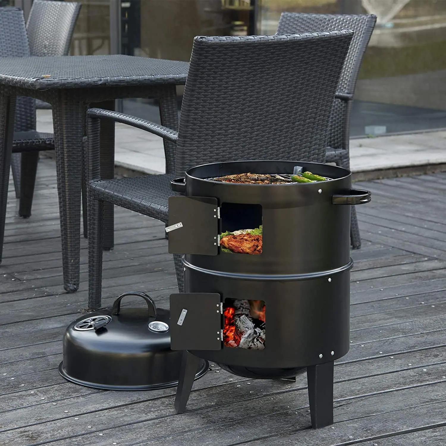  Домашняя кухонная пицца древесный уголь портовый Asado Edelstahl Parrilla A Ahumador De Carnes Barbacoa гриль для