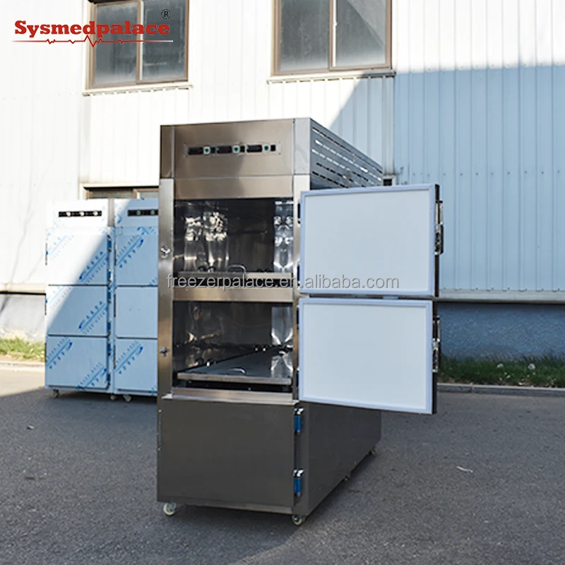 Freezerpalace nice price funeral home 3 bodies mortuary refrigerator Morgue cabinet cot funeral refrigerator freezer