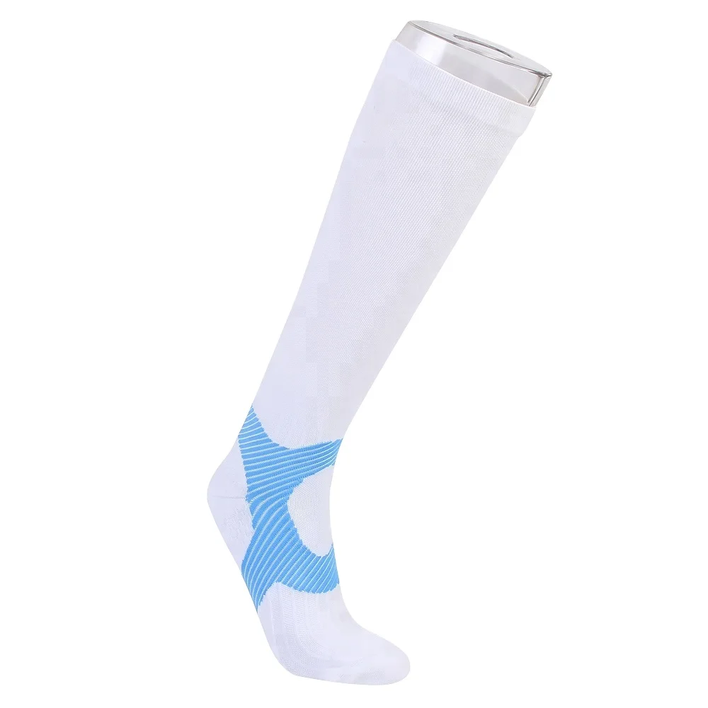 Wholesale custom sports socks with logo white anti slip football cotton copper men women Compression 20-30 mmhg