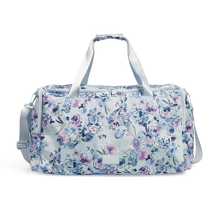 Custom Portable Waterproof Ladies Travel  Gym Tote Duffle Bag Outdoor Sports Duffel Bag with Shoes Pocket