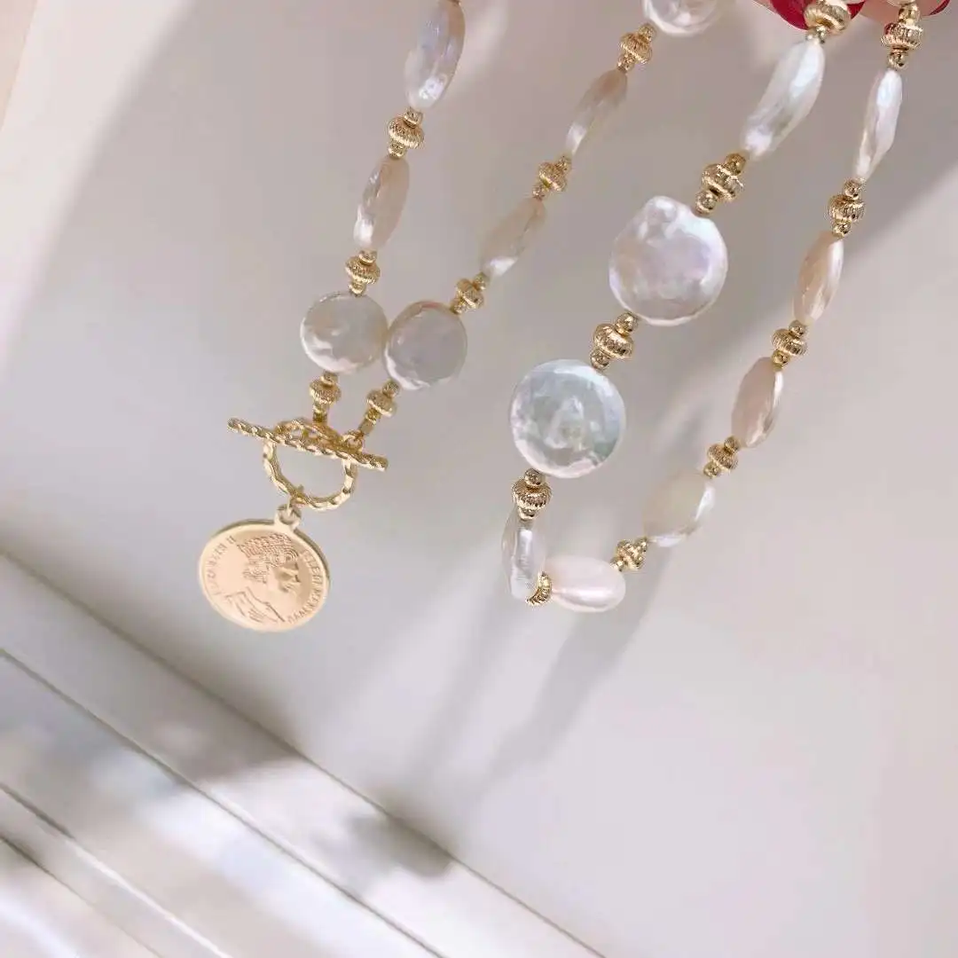 Жемчужное ожерелье из натурального пресноводного барокко