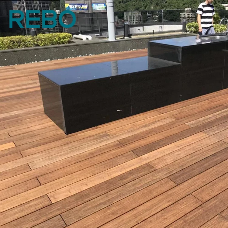 
Garden tiles outdoor grooved terrace bamboo decking floor 