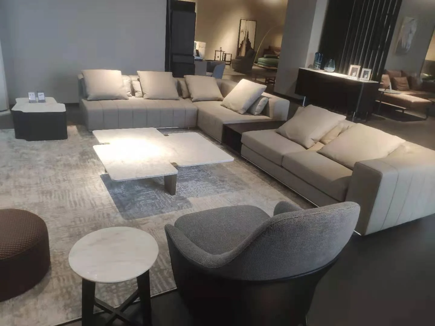 Foshan New Arrival Shann Furniture Sofa Sets Modern Italy  Style Living Room Sofa Set