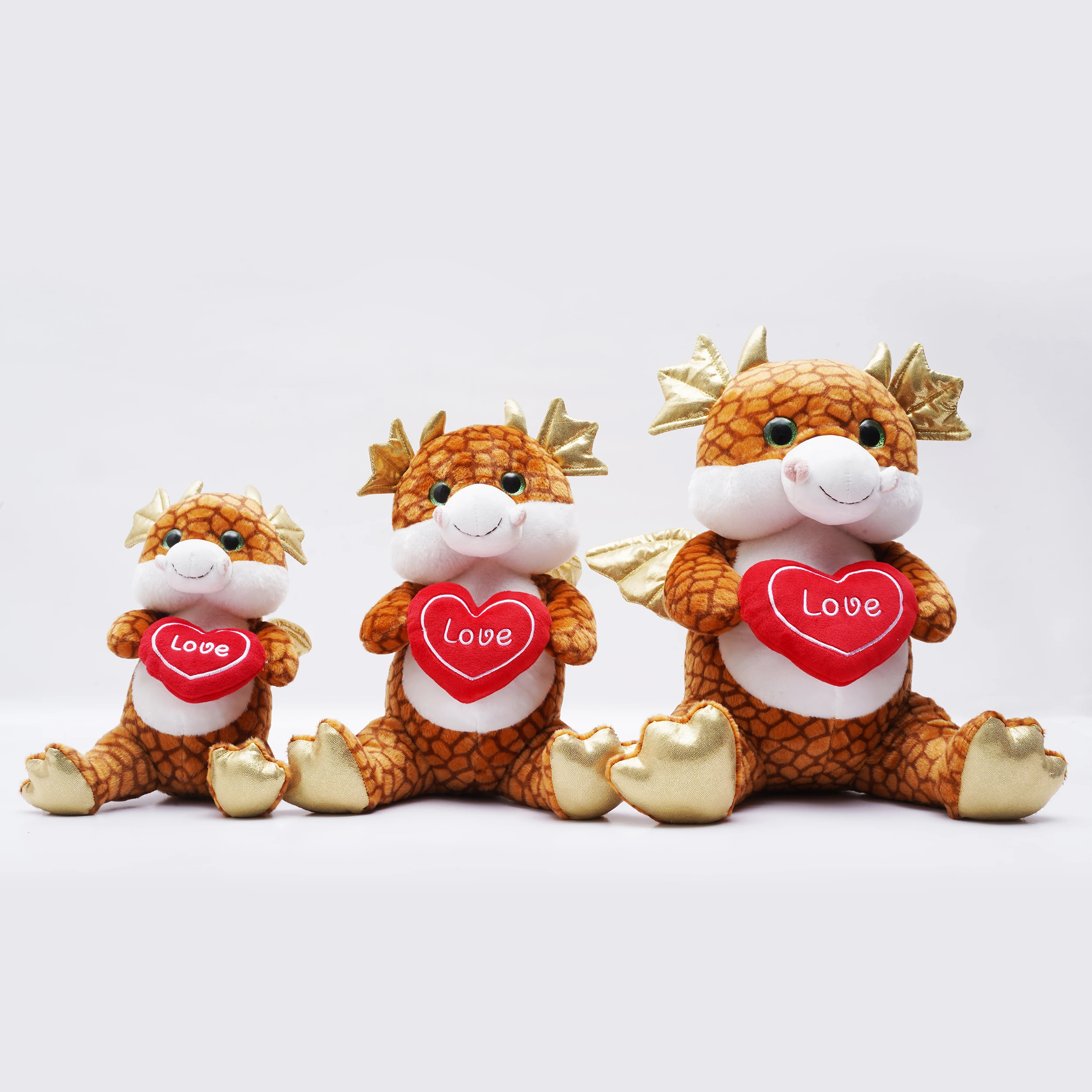 Valentines Day Gift Plush Stuffed Animal Dragon Dinosaur Toys Free Design Custom Doll Custom Animal Decoration Manufacture