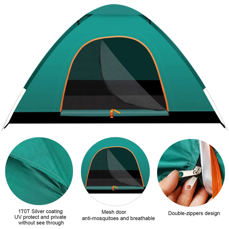  1-4 Person Pop up Tent Instant Automatic Outdoor Waterproof Lightweight Camping for Hiking Traveling