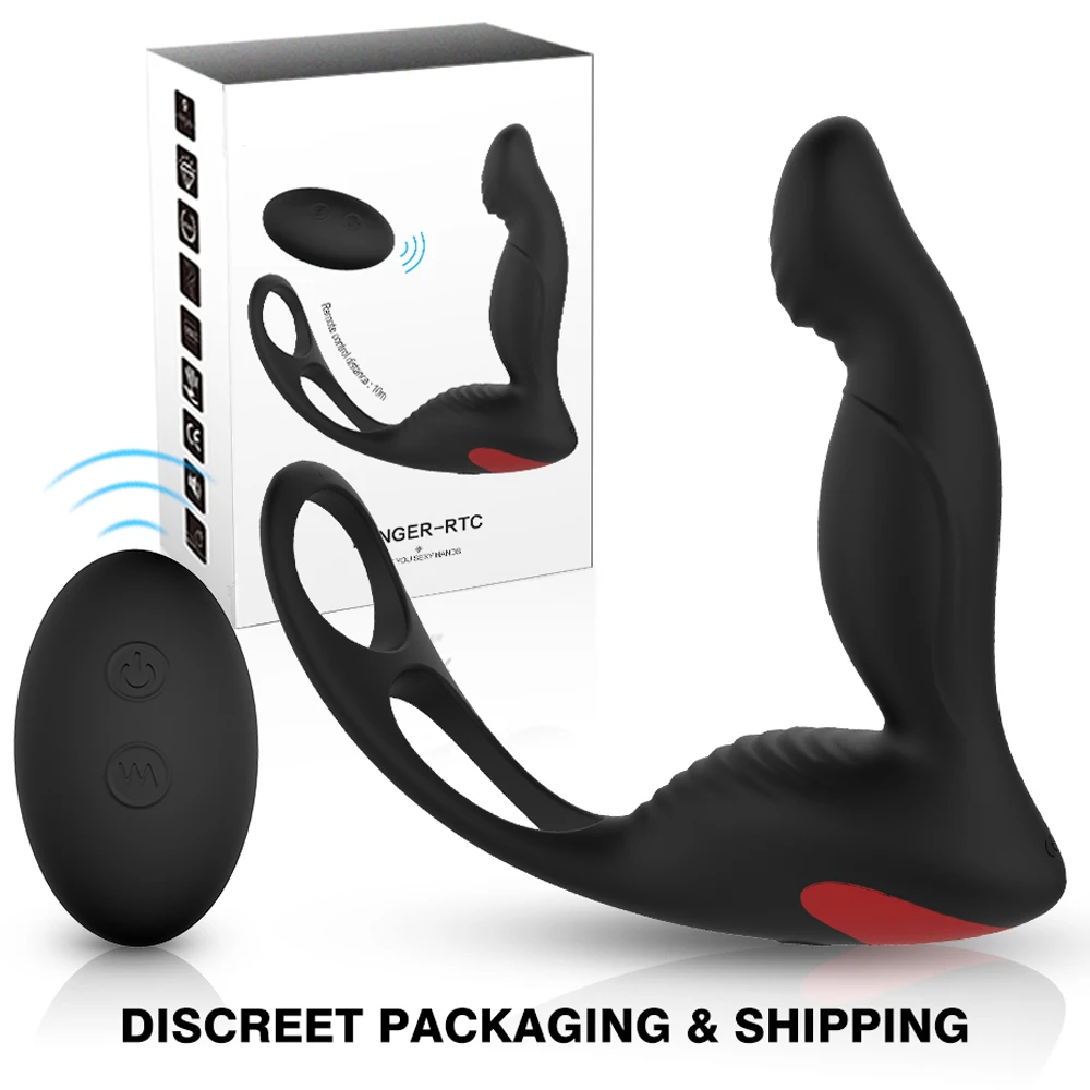 
High-grade Prostate Massage with Cock-ring Men Sex Toys Anal Vibrator Wireless Remote Butt Plug for Adult Masturbation 