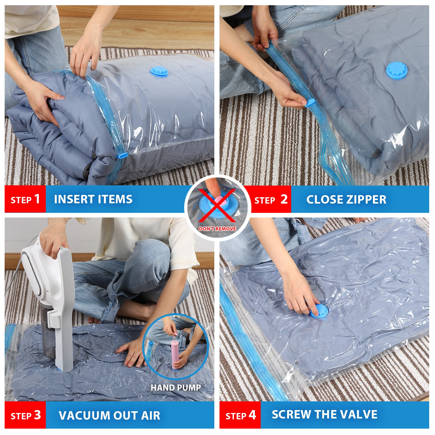 
Vacuum Storage Bags to Space Saver 80% for Clothes Vacuum Compression Storage Bags for saving space 