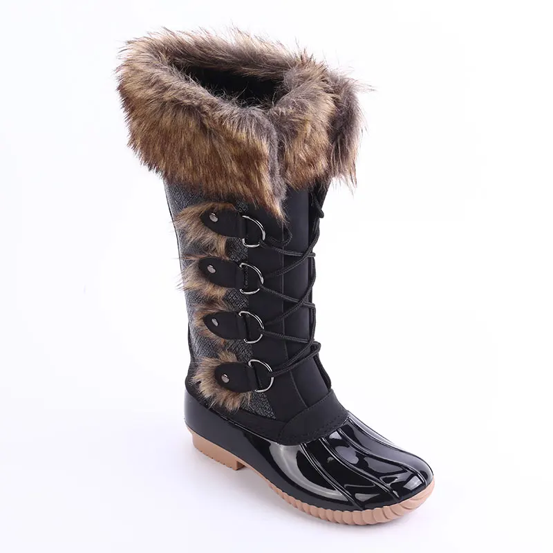 Wholesale Lace Up Waterproof Fashion Winter Duckboots Boots Women Shoes