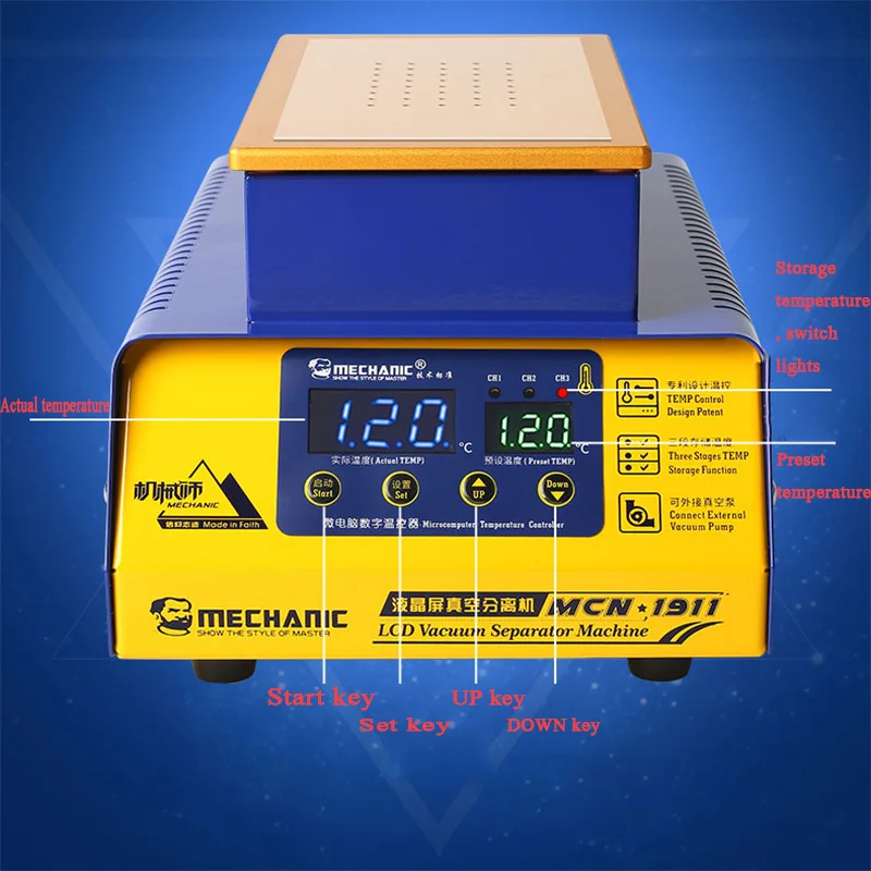 MECHANIC MCN 1911 Built-in Vacuum Pump Phone LCD Touch Screen Separator Machine 7 Inches Phone Repair Separation With Auto Sleep