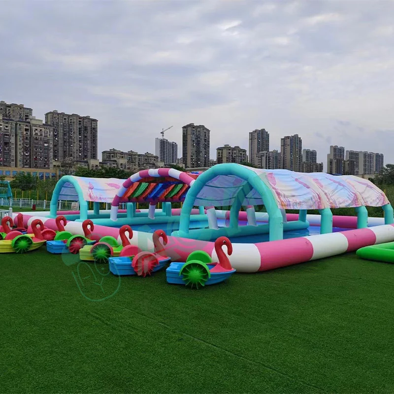 AOYU Children Paddling Swimming Wholesale Inflatable Combo Water Pool Tube Slide Outdoor Playground