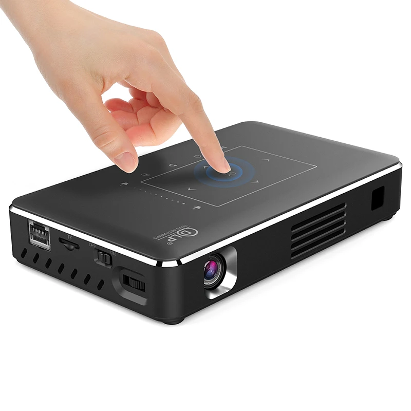 Factory price 2G+16G android 9 movie player DLP 150 Lumen 854*480 1080P FUD 4k 3D pocket projector game player P10