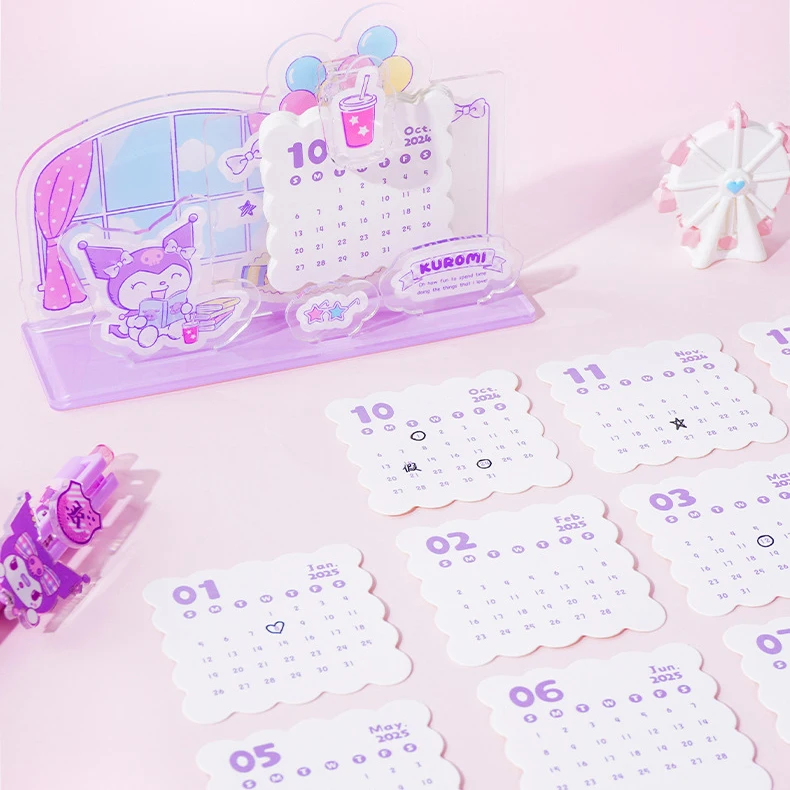 No mold fee Free design your custom die cut UV printing figure anime goods logo cute clear acryl anime stand calendar