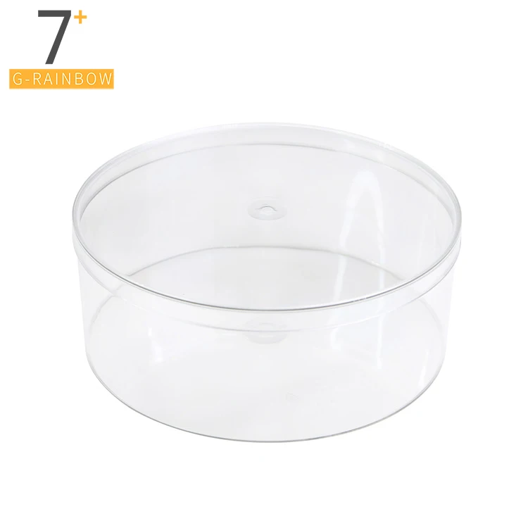 High Quality Pellucid Plastic Box Round Packaging Food Container Biscuit Cookie  Storage Box with Clear Lid