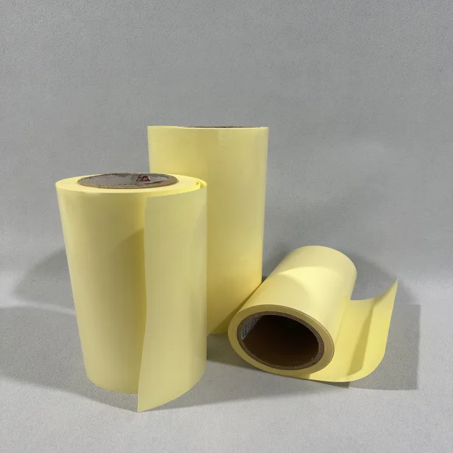 Hot label self-adhesive backing paper yellow single-sided PE single-sided silicone oil release paper